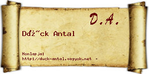 Dück Antal névjegykártya